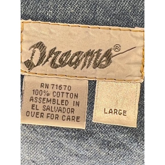 Dreams women’s large denim floral best front buttons, V neck Cotton - Picture 11 of 14